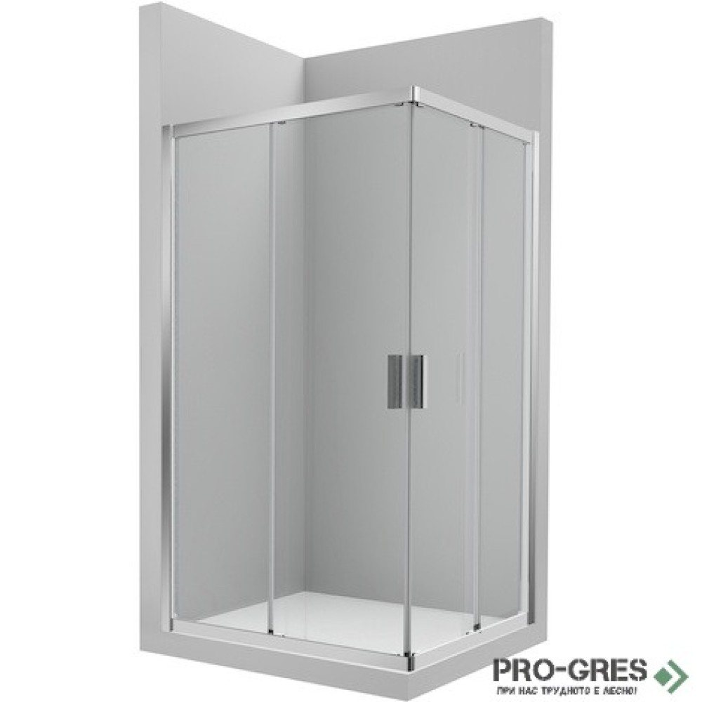 Душ кабина квадратна Ura Standart 2L2 100х100 хром профил, Roca AM16510012M/АМ16510012М