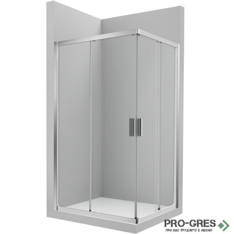 Душ кабина квадратна Ura Standart 2L2 100х100 хром профил, Roca AM16510012M/АМ16510012М