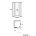 Душ кабина овална Victoria MR 80x80 хром профил, Roca AM19008012