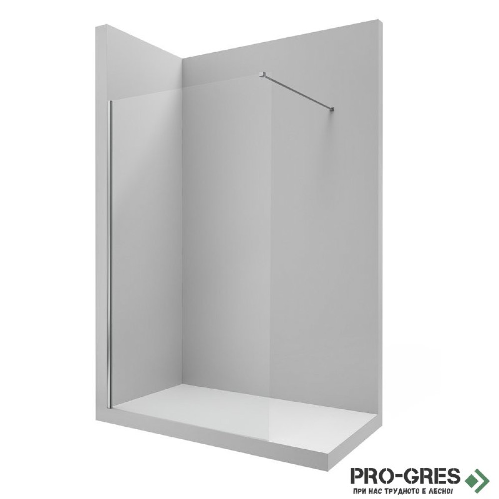 Стационарен параван District DF 6mm 80x200 хром профил, Roca AMB0108012