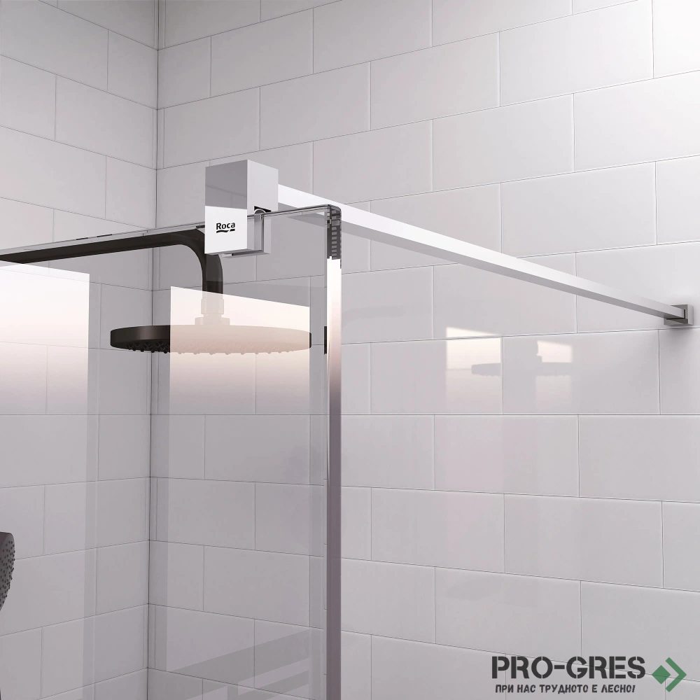 Стационарен параван District DF 6mm 80x200 хром профил, Roca AMB0108012