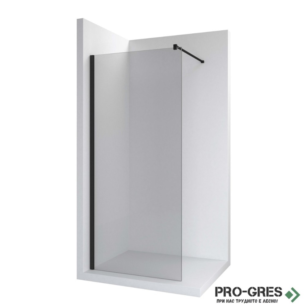 Стационарен параван District DF 6mm 80x200 черен профил, Roca AMB0108016