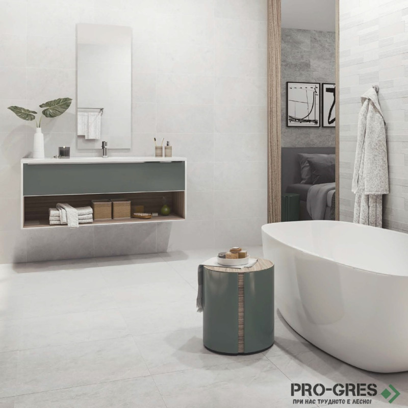 Гранитогрес  ,Cannes White 31,6x60,8см ,Rocersa