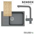 Комплект мивка за кухня, смесител за кухня и дъска SCHOCK FORMHAUS D100LS / SCHOCK Epos Fix 540000 Croma