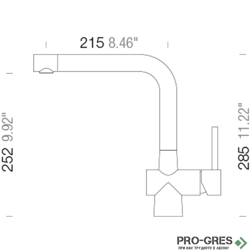 Смесител за кухня с висок чучур Bronze SCHOCK Laios Fix 517000