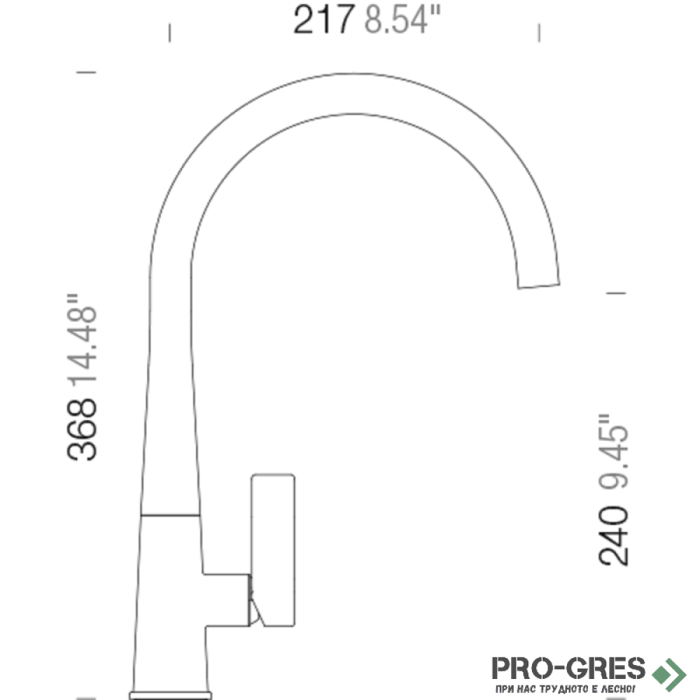 Смесител за кухня с висок чучур, Bronze SCHOCK GOTA Fix 521000