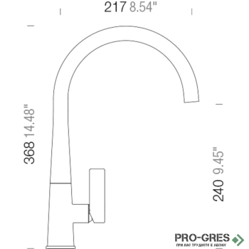Смесител за кухня с висок чучур, Stone SCHOCK GOTA Fix 521000