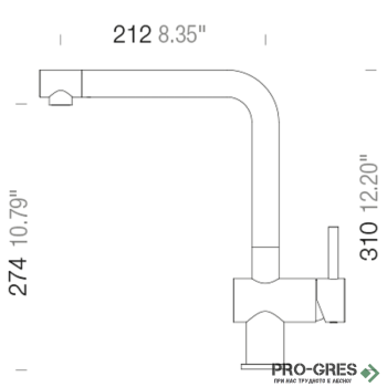 Смесител за кухня с висок чучур, Croma SCHOCK Epos Fix 540000