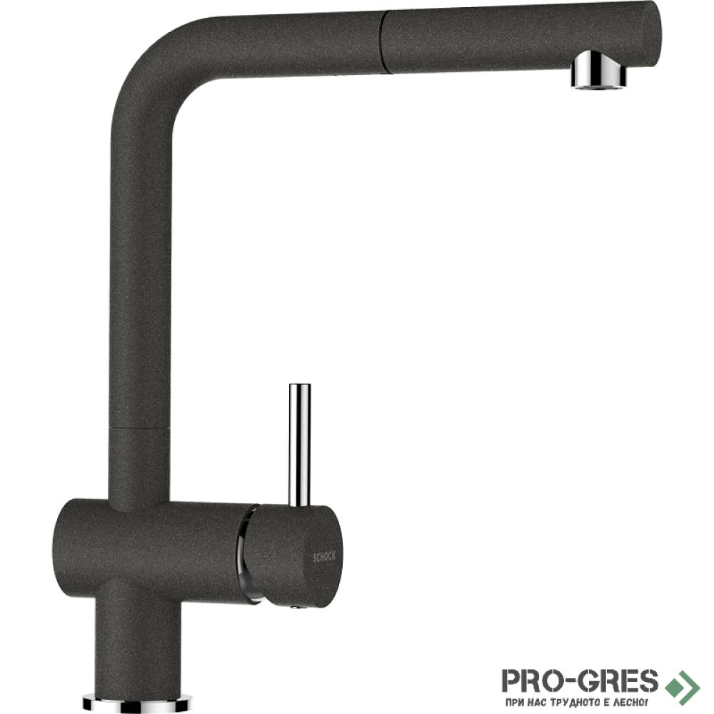 Смесител за кухня с висок чучур Asphalt SCHOCK Epos Pull-out, 540120