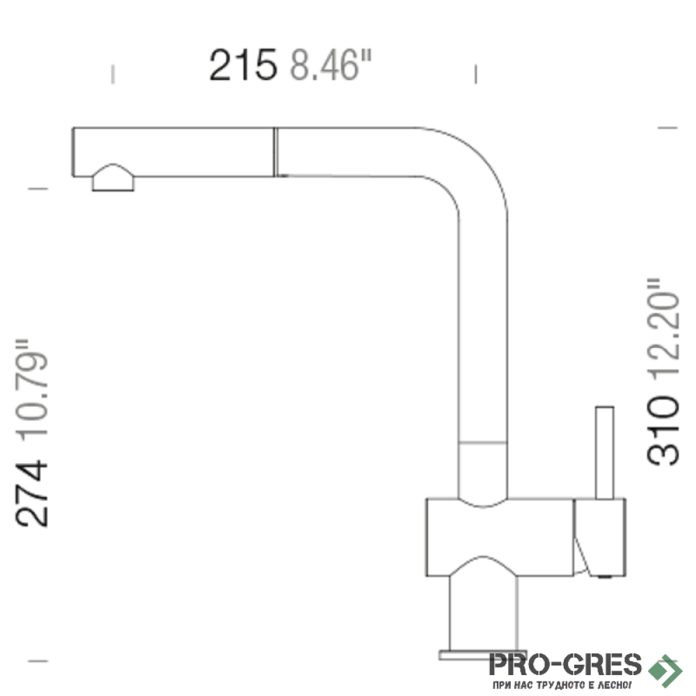 Смесител за кухня с висок чучур Onyx SCHOCK Epos Pull-out, 540120