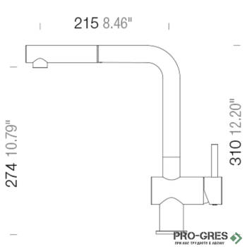 Смесител за кухня с висок чучур Sabbia SCHOCK Epos Pull-out, 540120