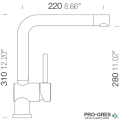 Смесител за кухня с висок чучур, Stone SCHOCK Piega Fix 547000
