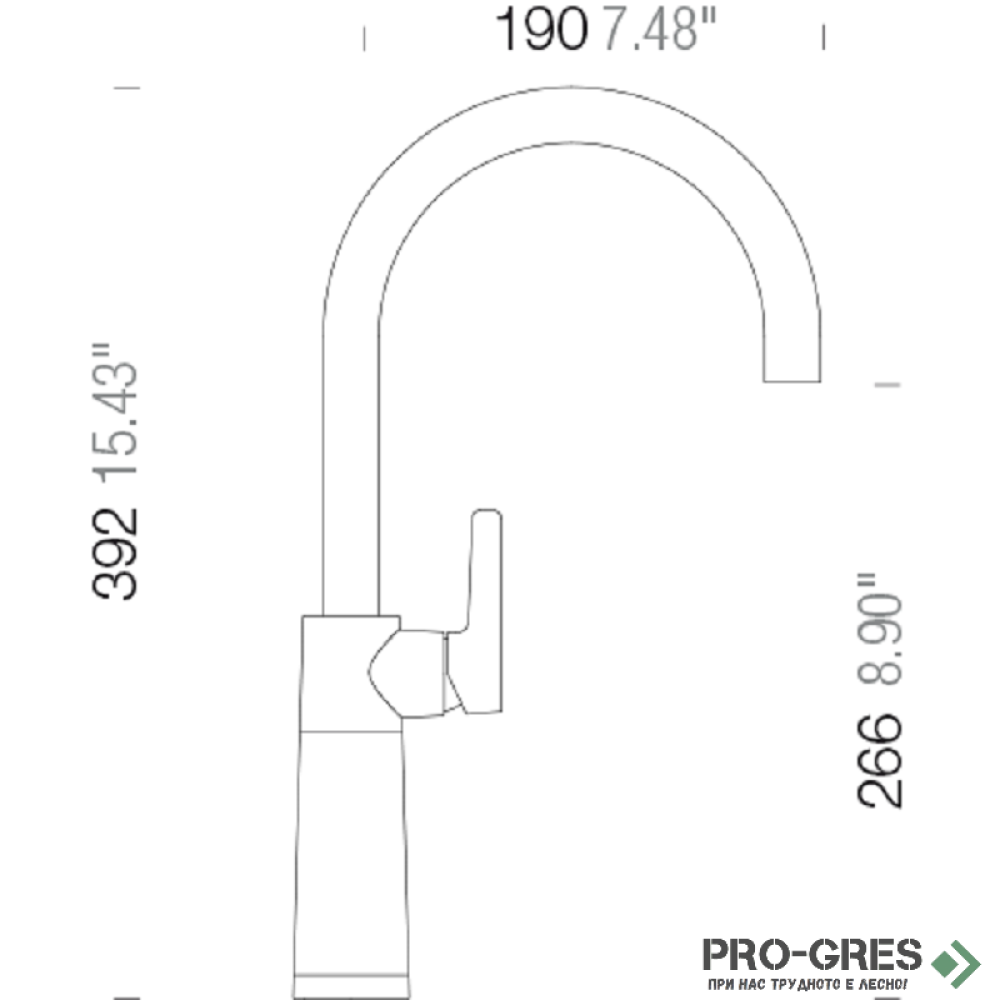 Смесител за кухня с висок чучур Onyx SCHOCK SC 520 Fix 555000