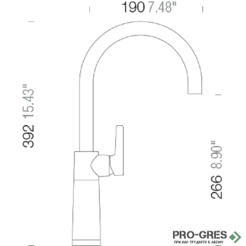 Смесител за кухня с висок чучур Silverstone SCHOCK SC 520 Fix 555000