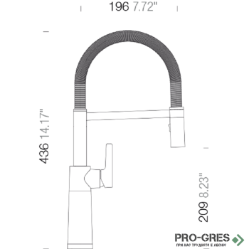 Смесител за кухня с висок чучур, Asphalt SCHOCK SC 550 558000