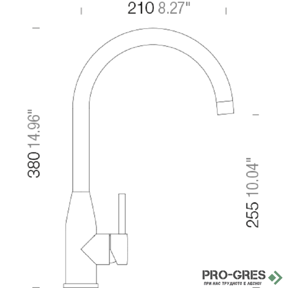 Смесител за кухня с висок чучур Inox SCHOCK Kavus Fix 559000