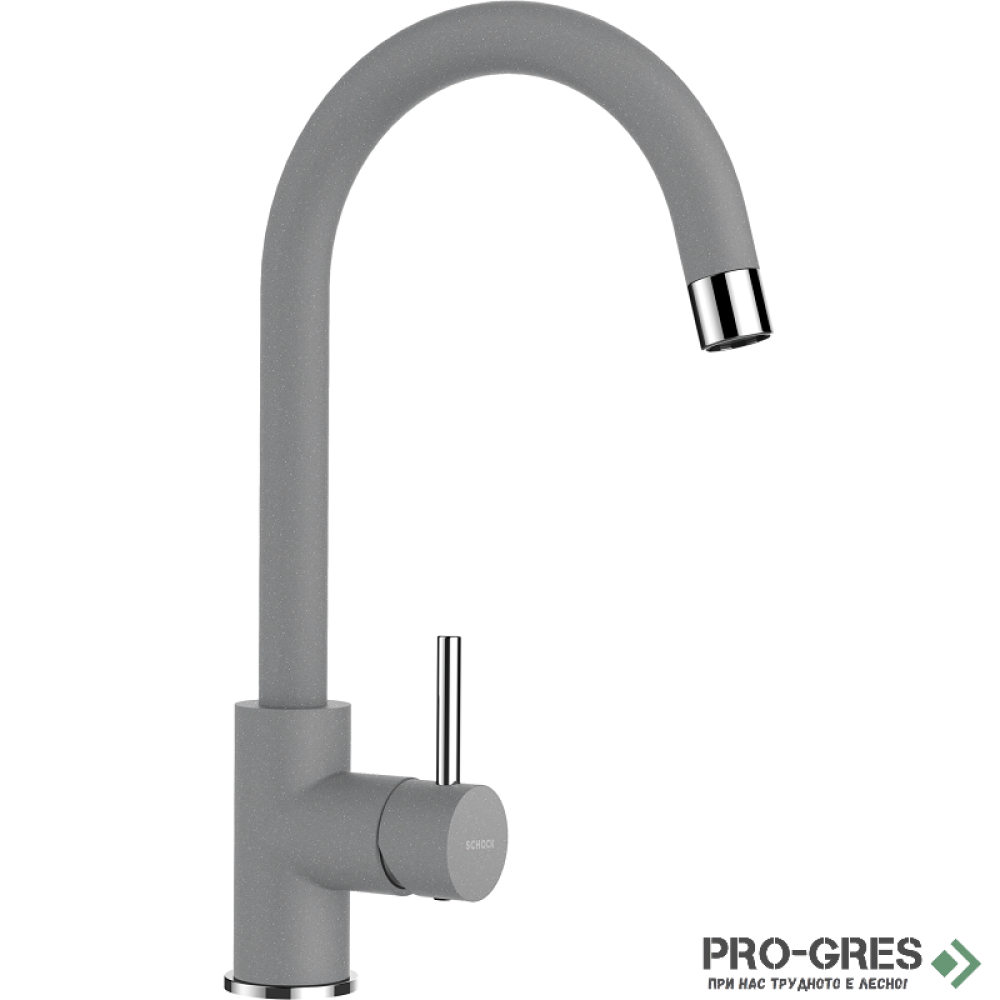 Смесител за кухня с висок чучур Asphalt SCHOCK Plutos Pull-out, 589120