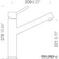 Смесител за кухня с висок чучур Inox SCHOCK Altos W Fix, altosfixinox1