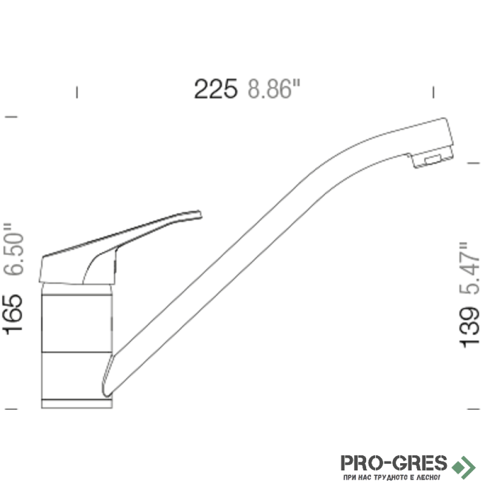 Смесител за кухня с нисък чучур, Asphalt SCHOCK Cosmo Fix 525001