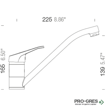 Смесител за кухня с нисък чучур, Alpina SCHOCK Cosmo Fix 525001