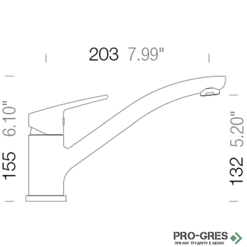 Смесител за кухня с нисък чучур, Moonstone SCHOCK Daja Fix 522000