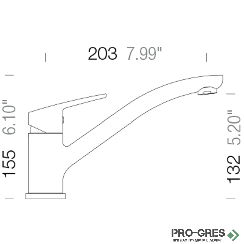 Смесител за кухня с нисък чучур, Moonstone SCHOCK Daja Fix 522000