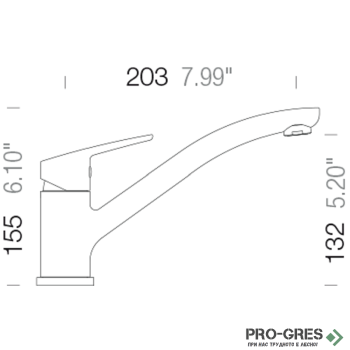 Смесител за кухня с нисък чучур, Onyx SCHOCK Daja Fix 522000