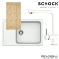 Комплект мивка за кухня, смесител за кухня и дъска SCHOCK FORMHAUS D100LS / SCHOCK Epos Fix 540000 Alpina