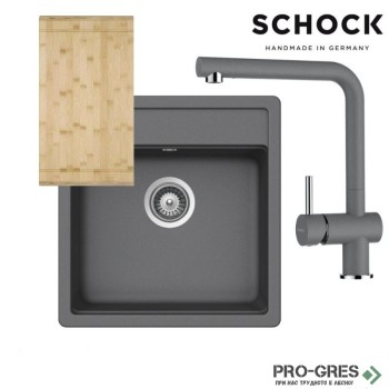 Комплект мивка за кухня, смесител за кухня и дъска SCHOCK NEMO N100S / SCHOCK Epos Fix 540000 Croma