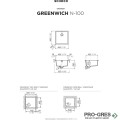 Мивка за кухня 45,6х45,6см за шкаф 50см, за вграждане под плот SCHOCK GREENWICH N100