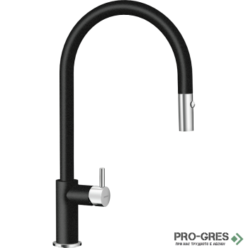 Смесител за кухня с висок чучур Black SCHOCK HEKATE pull-out