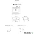 Мивка за кухня 57х51см със смесител за кухня, черен мат Nero Schock Nemo N100 / Kavus Fix Puro