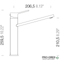 Смесител за кухня с висок чучур, графит Stone, SCHOCK Papilio, 588000