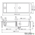 Мивка за кухня 114х46см за шкаф 120см, за вграждане SCHOCK PREPSTATION D150