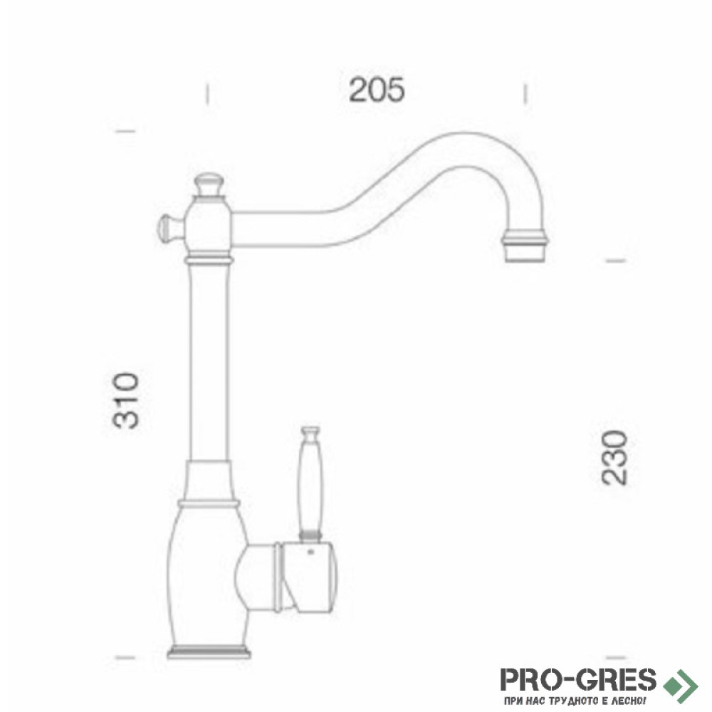 Смесител за кухня с висок чучур, златист SCHOCK Resi WGO 513000