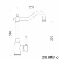 Смесител за кухня с висок чучур, златист SCHOCK Resi WGO 513000