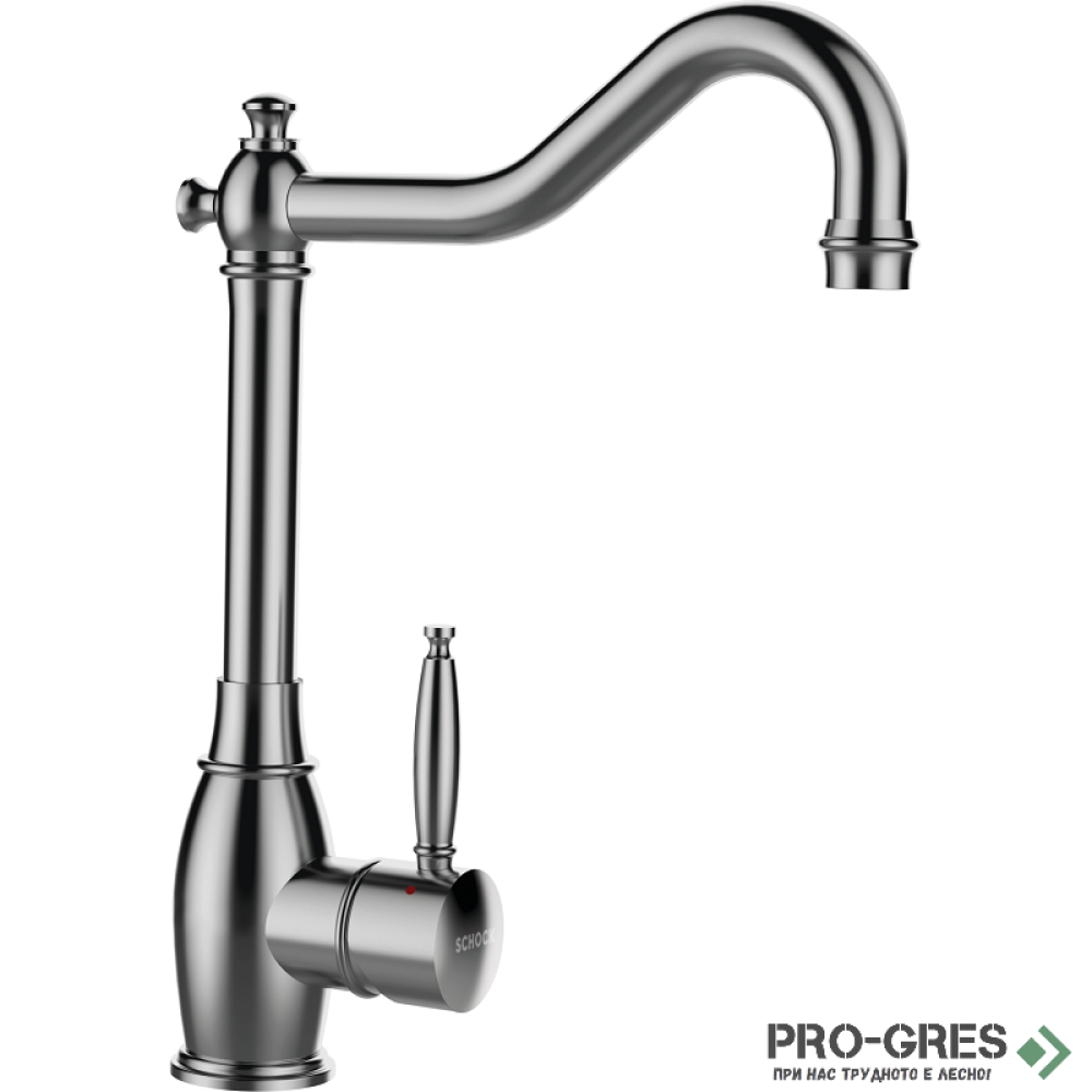 Смесител за кухня с висок чучур, сребрист Inox SCHOCK Resi 513000