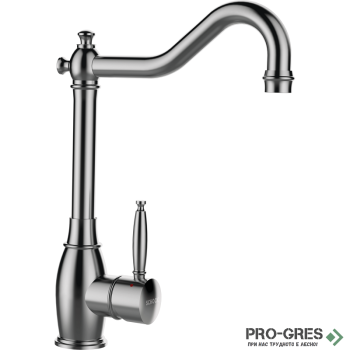 Смесител за кухня с висок чучур, сребрист Inox SCHOCK Resi 513000