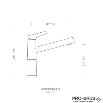 Смесител за кухня с нисък чучур, бял, Polaris SCHOCK SC510 FIX