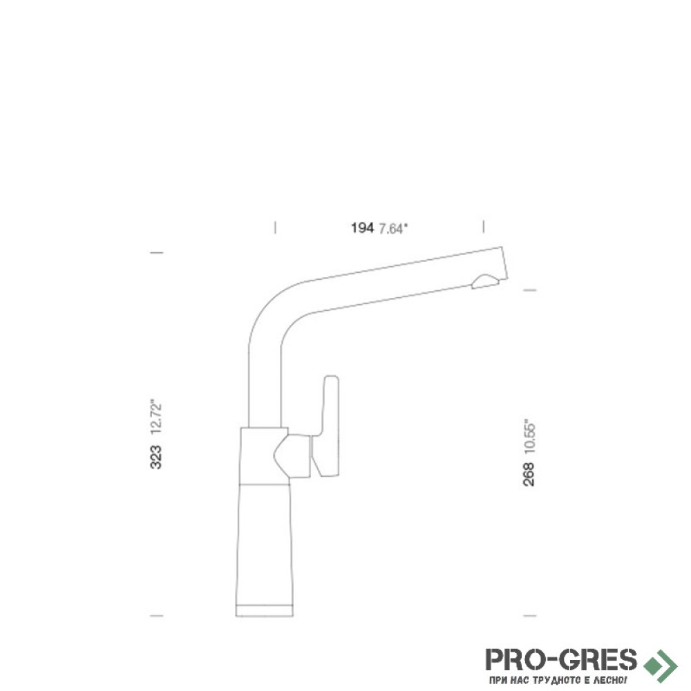 Смесител за кухня с висок въртящ се чучур, Polaris SCHOCK SC540FIX