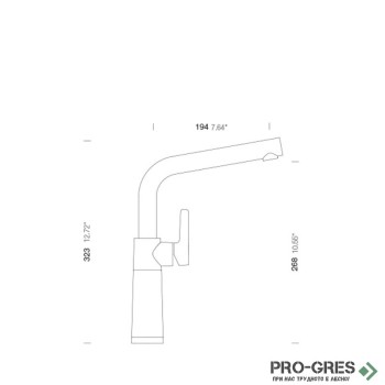 Смесител за кухня с висок въртящ се чучур Silverstone SCHOCK SC540FIX Смесител за кухня с висок въртящ се чучур Silverstone SCHOCK SC540FIX