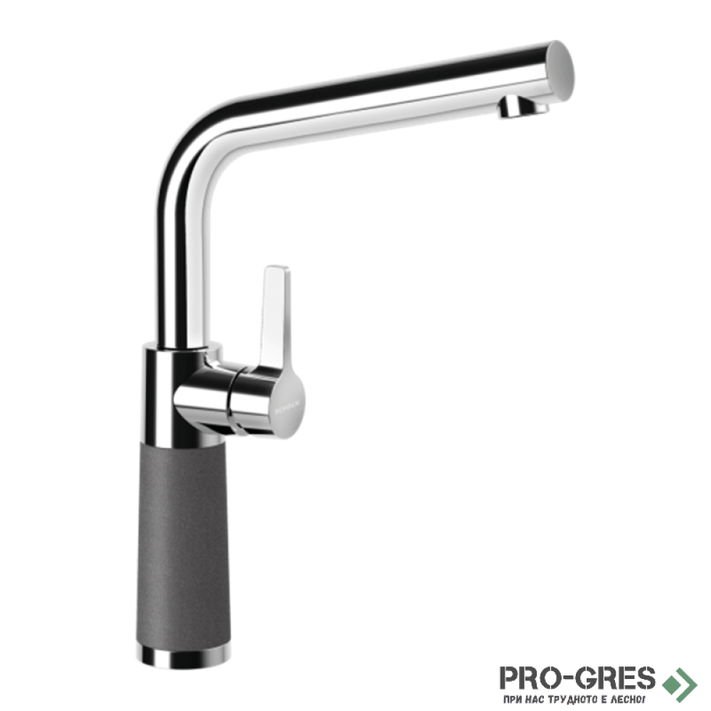 Смесител за кухня с висок въртящ се чучур, тъмносив, Stone SCHOCK SC540FIX