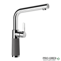 Смесител за кухня с висок въртящ се чучур, тъмносив, Stone SCHOCK SC540FIX