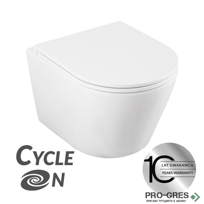 Комплект структура за вграждане,хром бутон SCHWAB с конзолна тоалетна Nida CycleOn