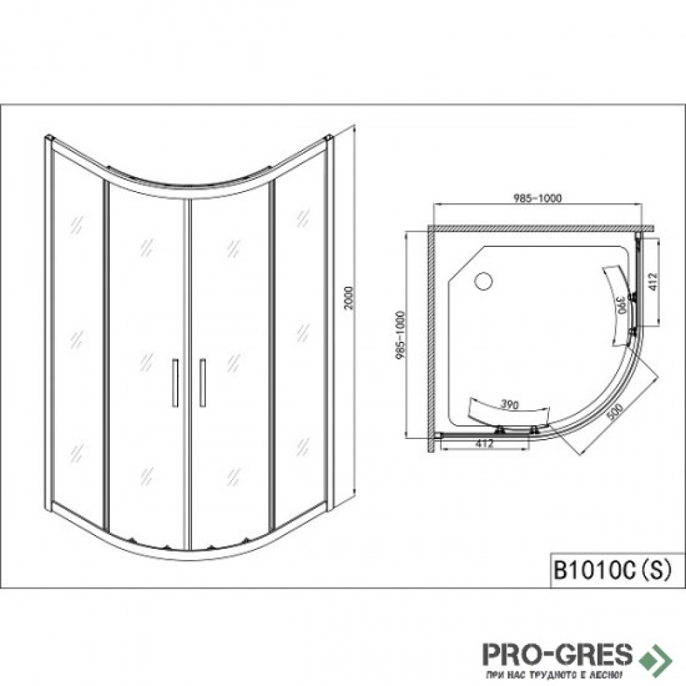 Душ кабина, овална,PRO LINE, Sanotechnik  B8080CS