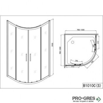 Душ кабина, овална,PRO LINE", Sanotechnik  B8080CS