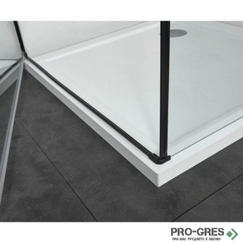 Душ кабина, правоъгълна,ELITE BLACK, черно Sanotechnik T80B+F80B2