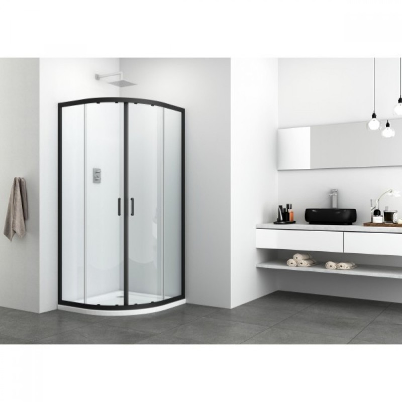 Душ кабина овална черен мат 80х80/90х90 см ELITE BLACK