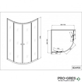 Душ кабина "СЕРИЯ B", овална, хром, Sanotechnik B2690C