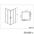 Душ кабина PRO LINE, правоъгълна, хром, Sanotechnik B80CS